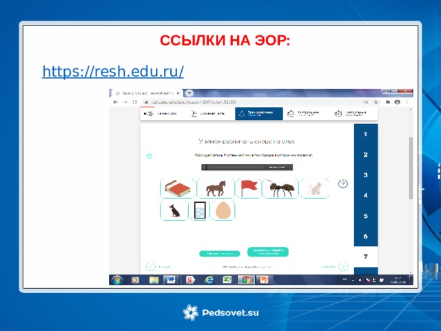 ССЫЛКИ НА ЭОР: 