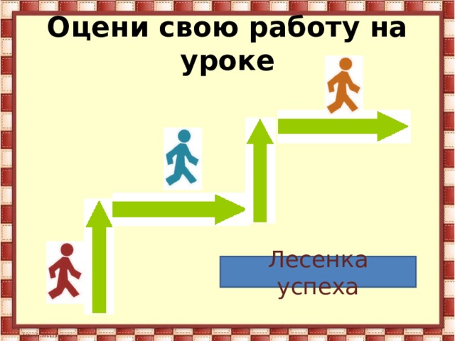 Оцени свою работу на уроке Лесенка успеха 