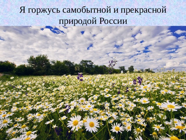 Я горжусь самобытной и прекрасной природой России 