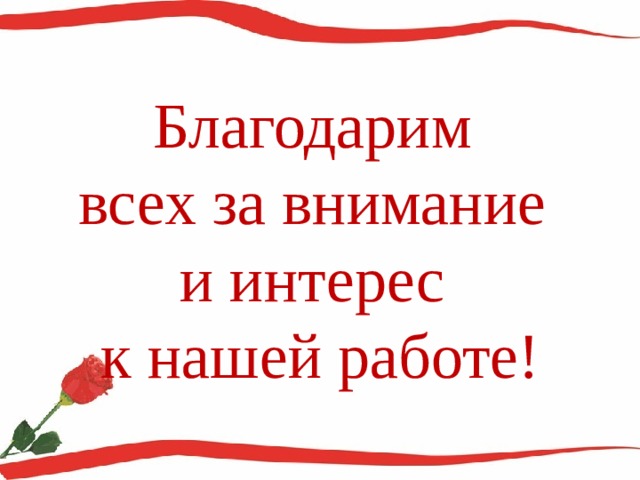Благодарим  всех за внимание  и интерес  к нашей работе! 
