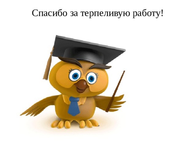 Спасибо за терпеливую работу!   