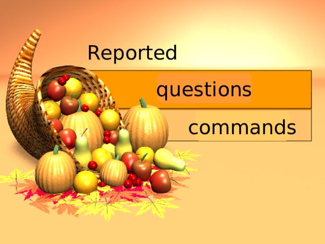 Reported questions commands 