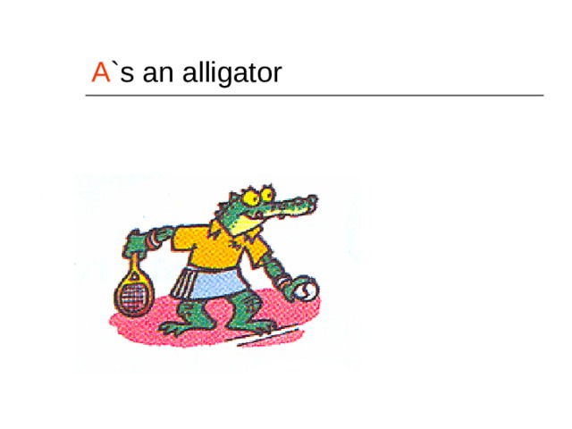 A `s an alligator 
