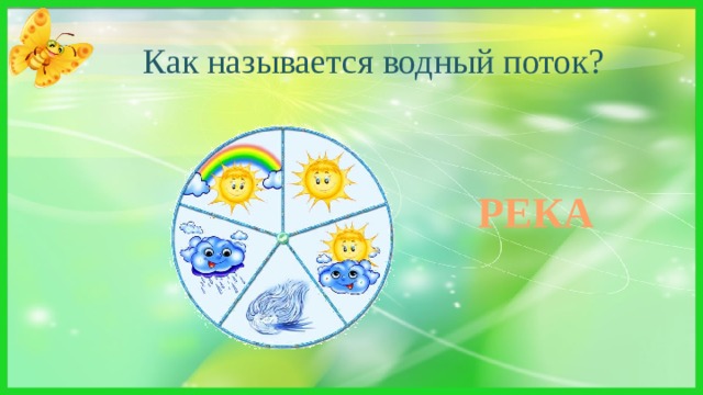 Как называется водный поток? Чуть дрожит на ветерке Лента на просторе, Узкий кончик в роднике, А широкий в море. РЕКА 