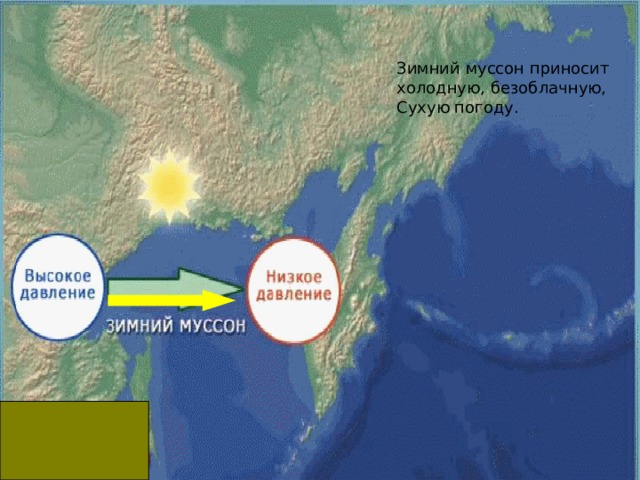 Зимний муссон приносит холодную, безоблачную, Сухую погоду. 