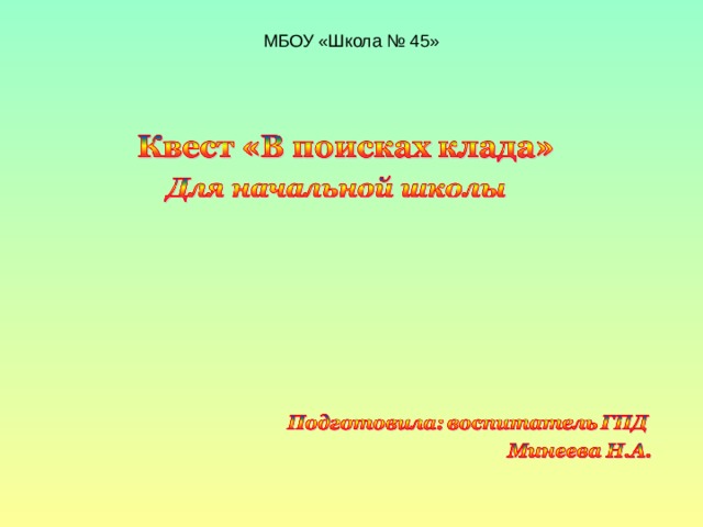 МБОУ «Школа № 45» 