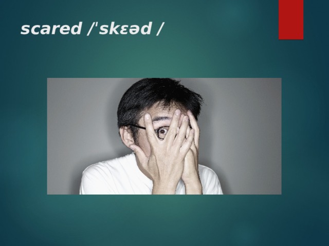 scared / ˈskɛəd / 