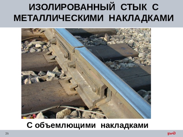 ИЗОЛИРОВАННЫЙ СТЫК С МЕТАЛЛИЧЕСКИМИ НАКЛАДКАМИ     С объемлющими накладками 