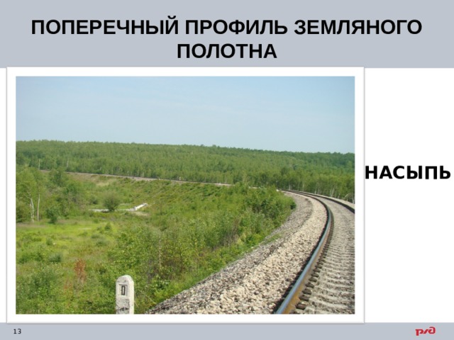 ПОПЕРЕЧНЫЙ ПРОФИЛЬ ЗЕМЛЯНОГО ПОЛОТНА НАСЫПЬ 