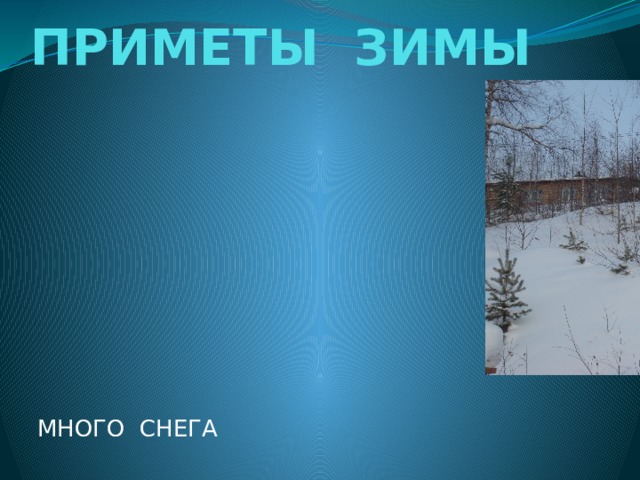 ПРИМЕТЫ ЗИМЫ МНОГО СНЕГА  
