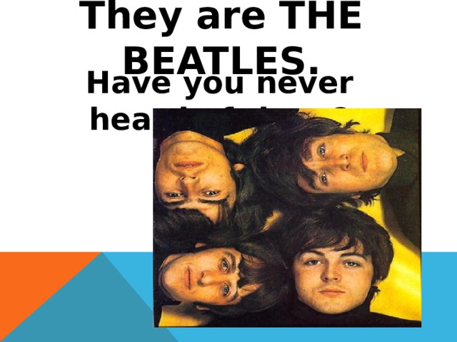 They are THE BEATLES.  Have you never heard of them ? 