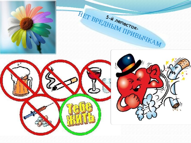5-й лепесток- НЕТ ВРЕДНЫМ ПРИВЫЧКАМ  