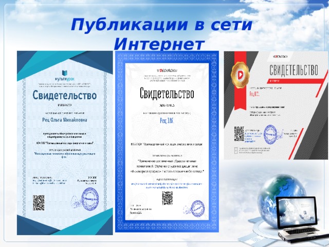 Публикации в сети Интернет 