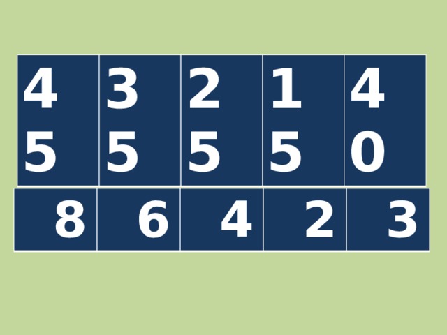 45 35 25 15 40  8  6  4  2  3 