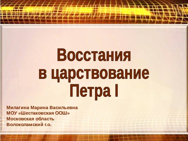 Милагина Марина Васильевна МОУ «Шестаковская ООШ» Московская область Волоколамский г.о. 