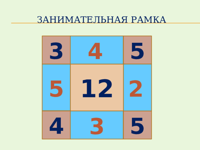 Занимательная рамка 3 5 4 12 5 2 5 4 3 