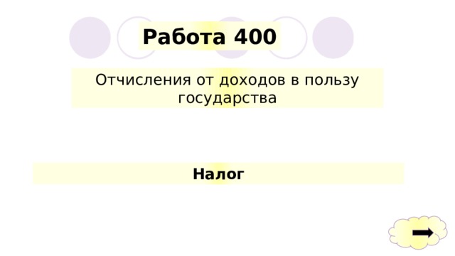 Работа 400 Отчисления от доходов в пользу государства Налог 