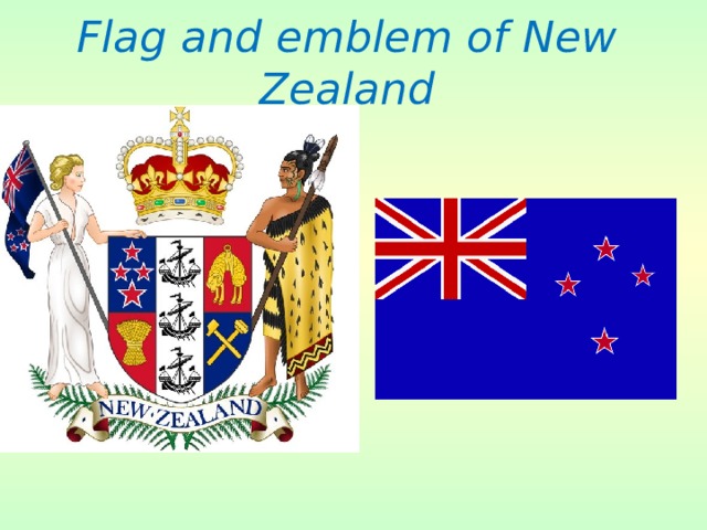Flag and emblem of New Zealand 