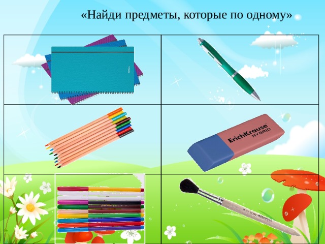 «Найди предметы, которые по одному» 