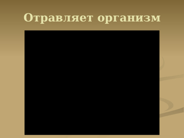 Отравляет организм 