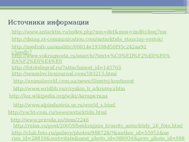 Источники информации 