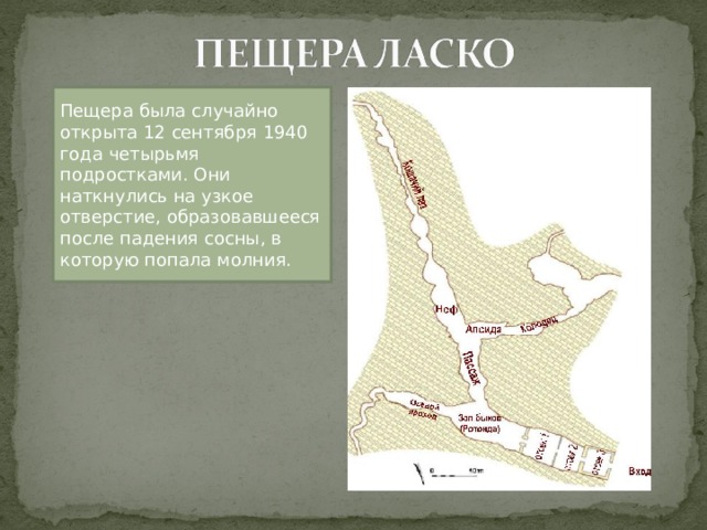 Пещера была случайно открыта 12 сентября 1940 года четырьмя подростками. Они наткнулись на узкое отверстие, образовавшееся после падения сосны, в которую попала молния. 