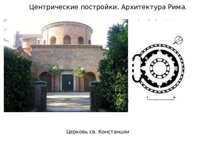 Центрические постройки. Архитектура Рима. Церковь св. Констанции 