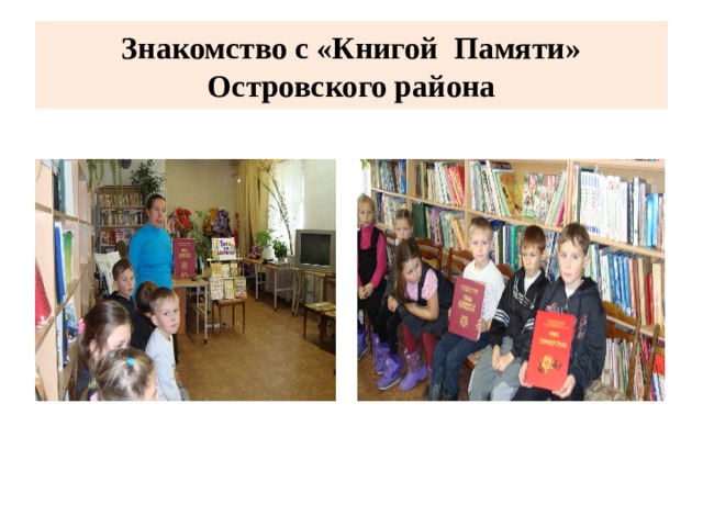 Знакомство с «Книгой Памяти» Островского района 