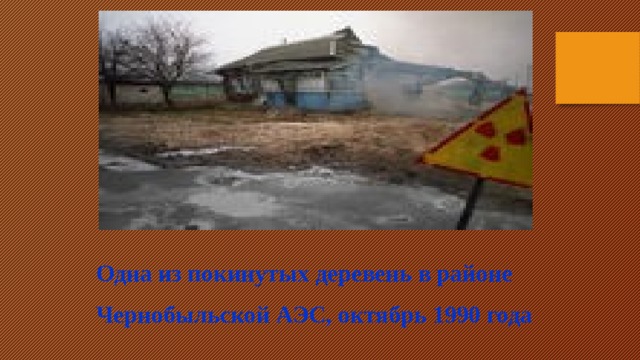 Одна из покинутых деревень в районе Чернобыльской АЭС, октябрь 1990 года 
