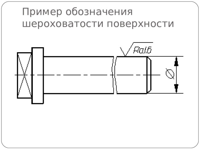 Пример обозначения шероховатости поверхности 