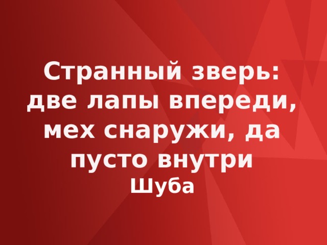 Странный зверь: две лапы впереди, мех снаружи, да пусто внутри Шуба 