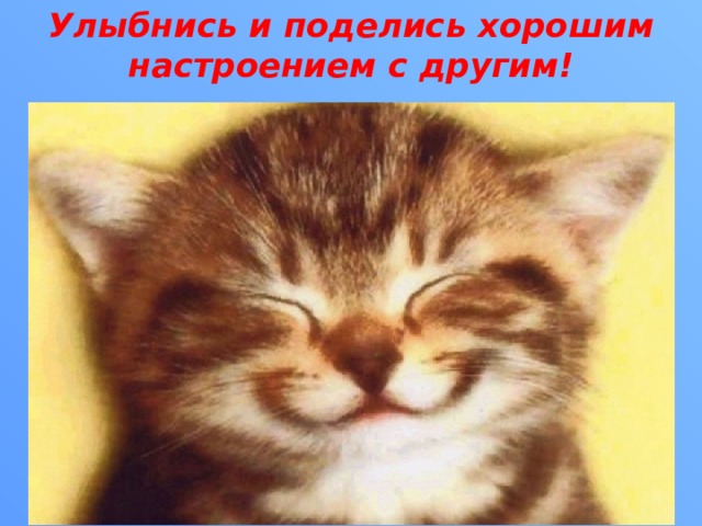 Улыбнись и поделись хорошим настроением с другим! 