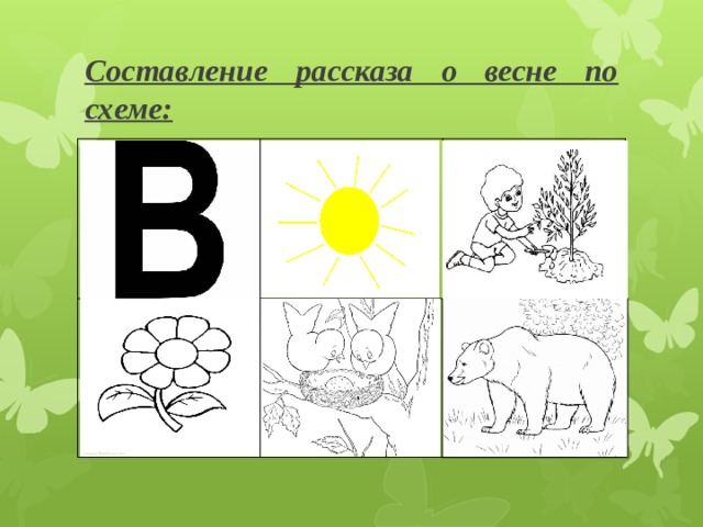 Составление рассказа о весне по схеме: 