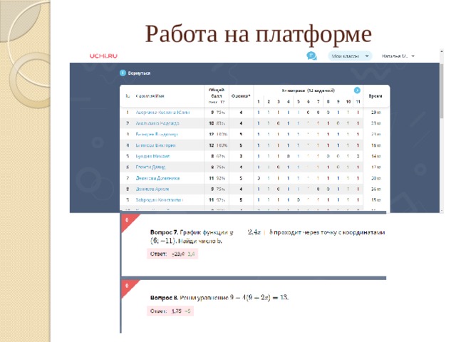 Работа на платформе 