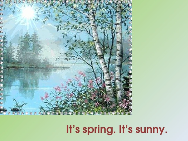  It’s spring. It’s sunny.   