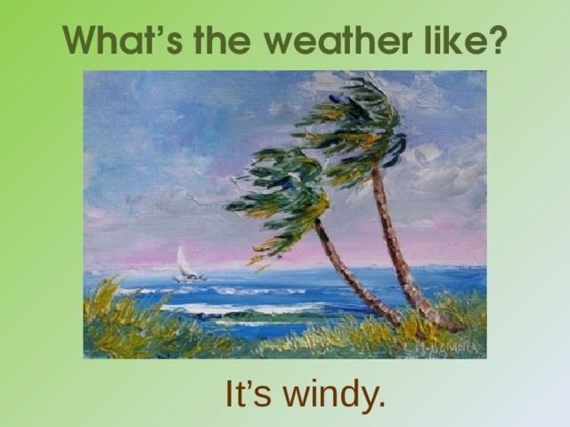 What’s the weather like? It’s windy. 