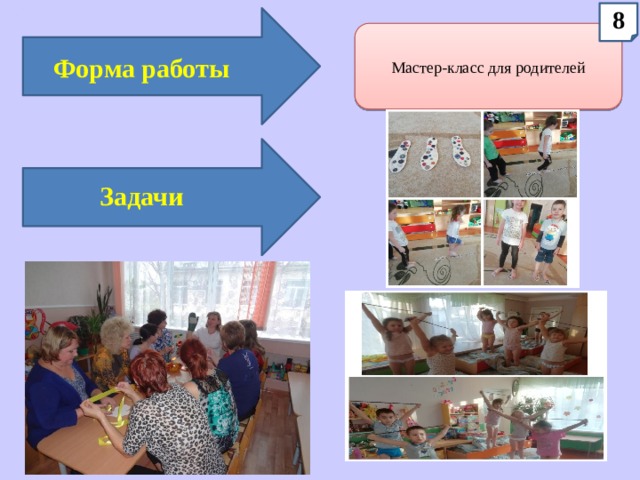 8 Мастер-класс для родителей Форма работы Задачи 