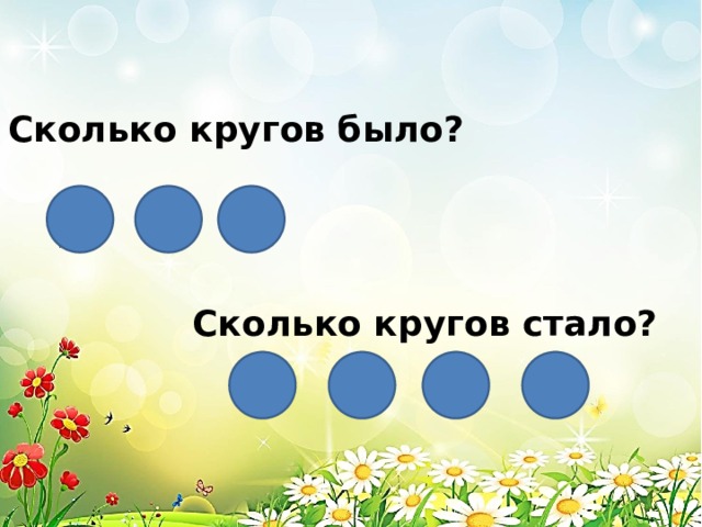 Сколько кругов было? Сколько кругов стало? 