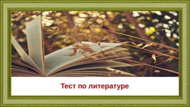 Тест по литературе 
