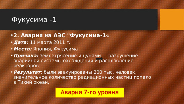 Фукусима -1 2. Авария на АЭС 