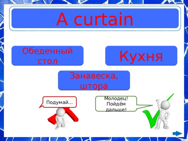 A curtain Обеденный стол Кухня Занавеска, штора Молодец! Пойдём дальше! Подумай… 
