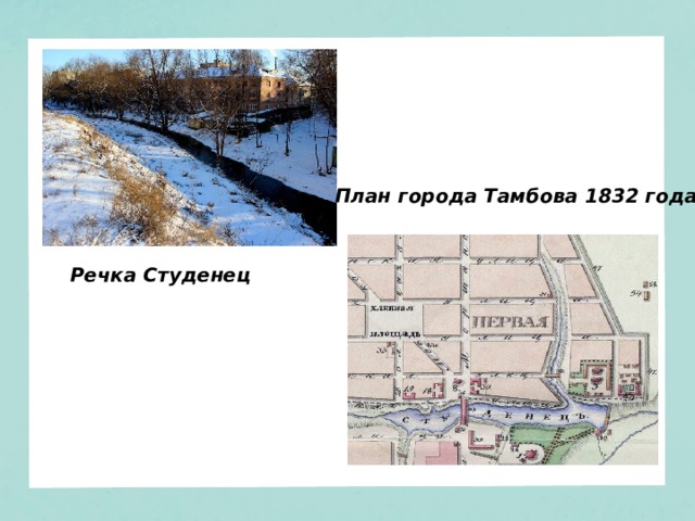 План города Тамбова 1832 года Речка Студенец 