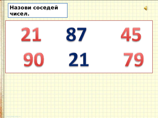 Назови соседей чисел. 