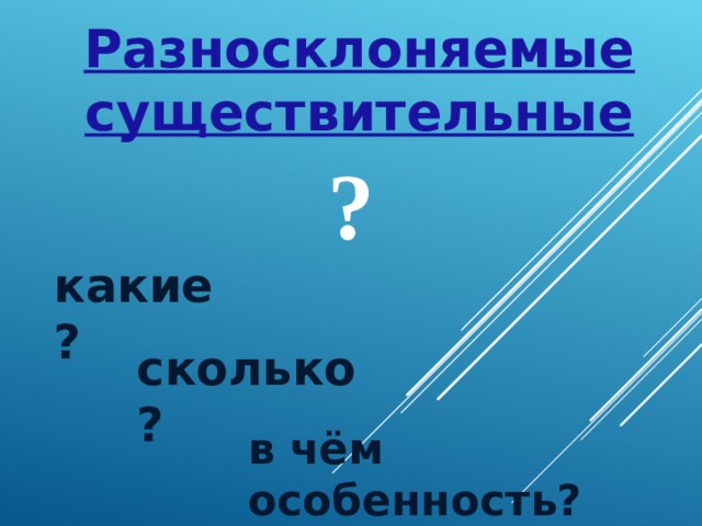 Разносклоняемые существительные ? какие? сколько? в чём особенность? 