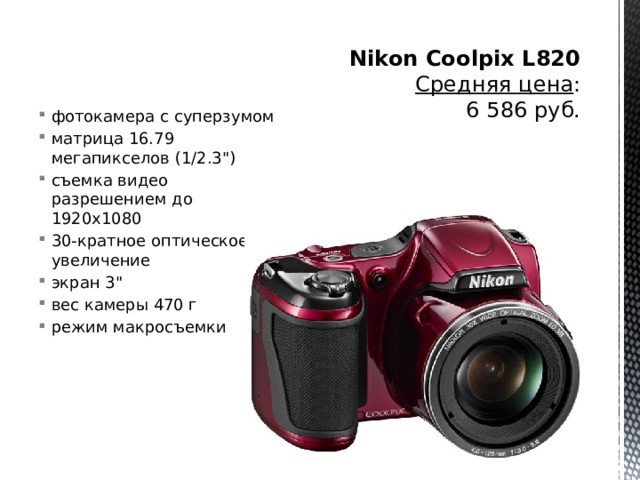 фотокамера с суперзумом матрица 16.79 мегапикселов (1/2.3