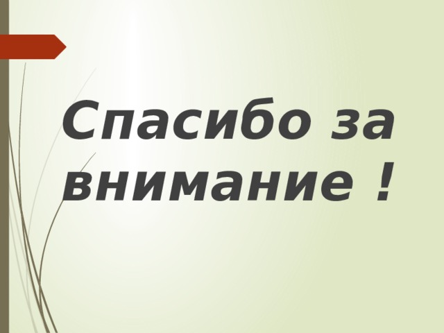   Спасибо за внимание ! 