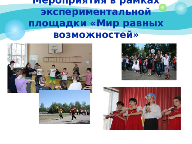 Мероприятия в рамках экспериментальной площадки «Мир равных возможностей» 