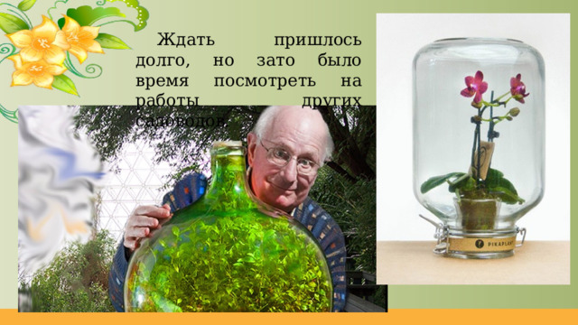 Ждать пришлось долго, но зато было время посмотреть на работы других садоводов. 