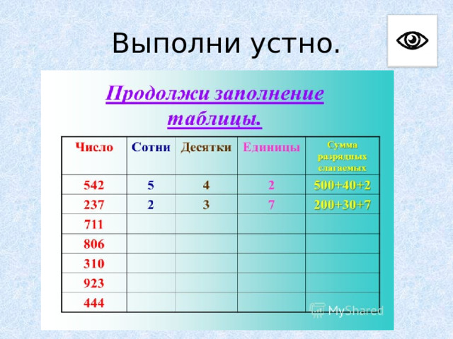 Выполни устно. 