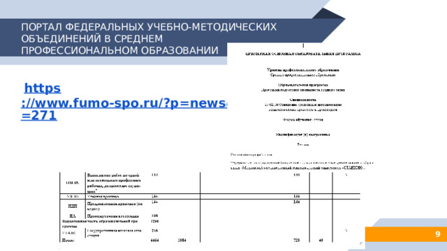 ПОРТАЛ ФЕДЕРАЛЬНЫХ УЧЕБНО-МЕТОДИЧЕСКИХ ОБЪЕДИНЕНИЙ В СРЕДНЕМ ПРОФЕССИОНАЛЬНОМ ОБРАЗОВАНИИ     https ://www.fumo-spo.ru/?p=news&show=271 3 